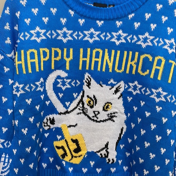 Happy Hanukcat Sweater Small New with Tag - Picture 3 of 11
